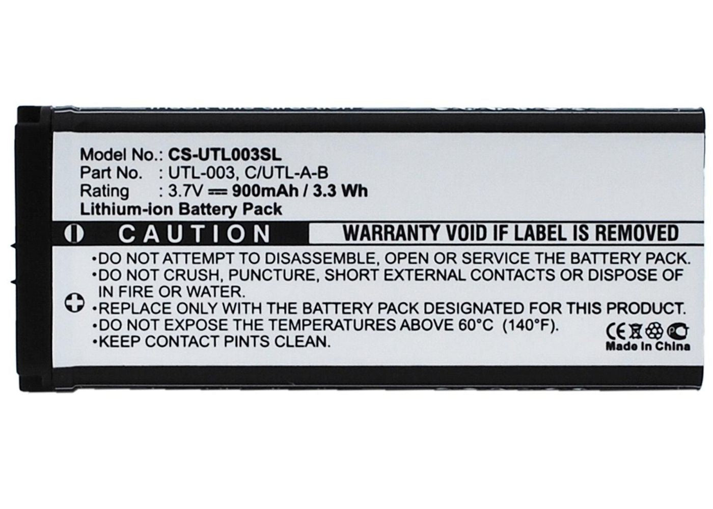 CoreParts UTL-003 – Akku (Li-Ion), 900 mAh, 3,7 V, 3,33 Wh, für Nintendo DS XL/DSi LL/DSi XL, Schwarz