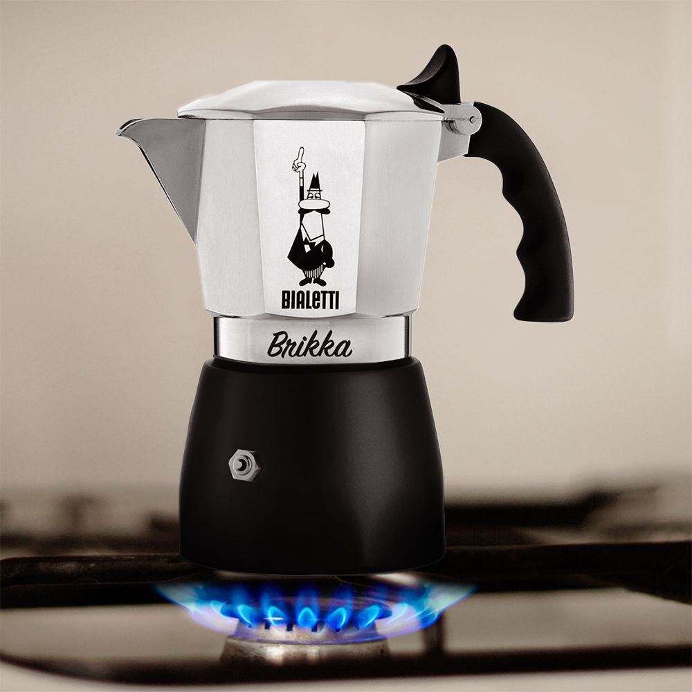 Bialetti New Brikka French Press / Kaffeebereiter – für Elektroherde, 0,1 l, 2 Tassen, Aluminium