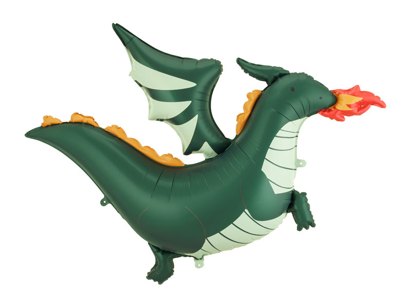 PartyDeco Folienballon Drache – dunkelgrün – 120 × 90 cm – Folie – 1 Stk