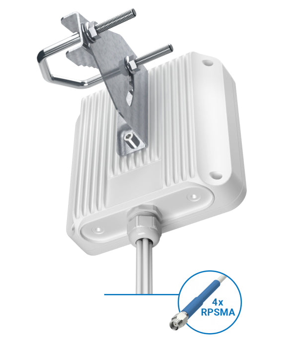 QuWireless QuSector 9HV-65-4 – Richtantenne, 2,4–2,5 GHz, 4,9–6 GHz, 9 dBi, RP-SMA, IP67, Weiss