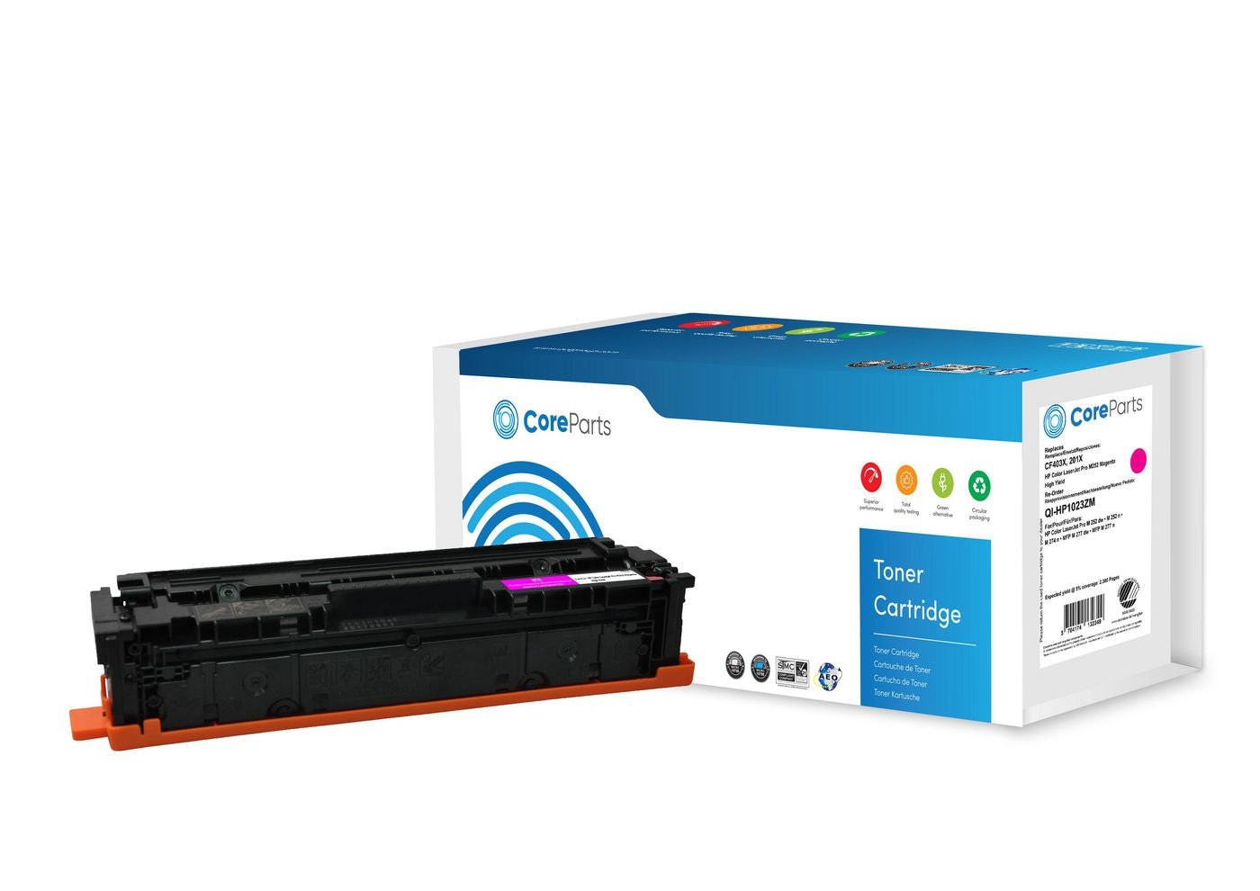 CoreParts CF403X Magenta Toner – Kompatibel XL – 2'300 Seiten – für HP Color LaserJet Pro M252/M274/M277 und andere