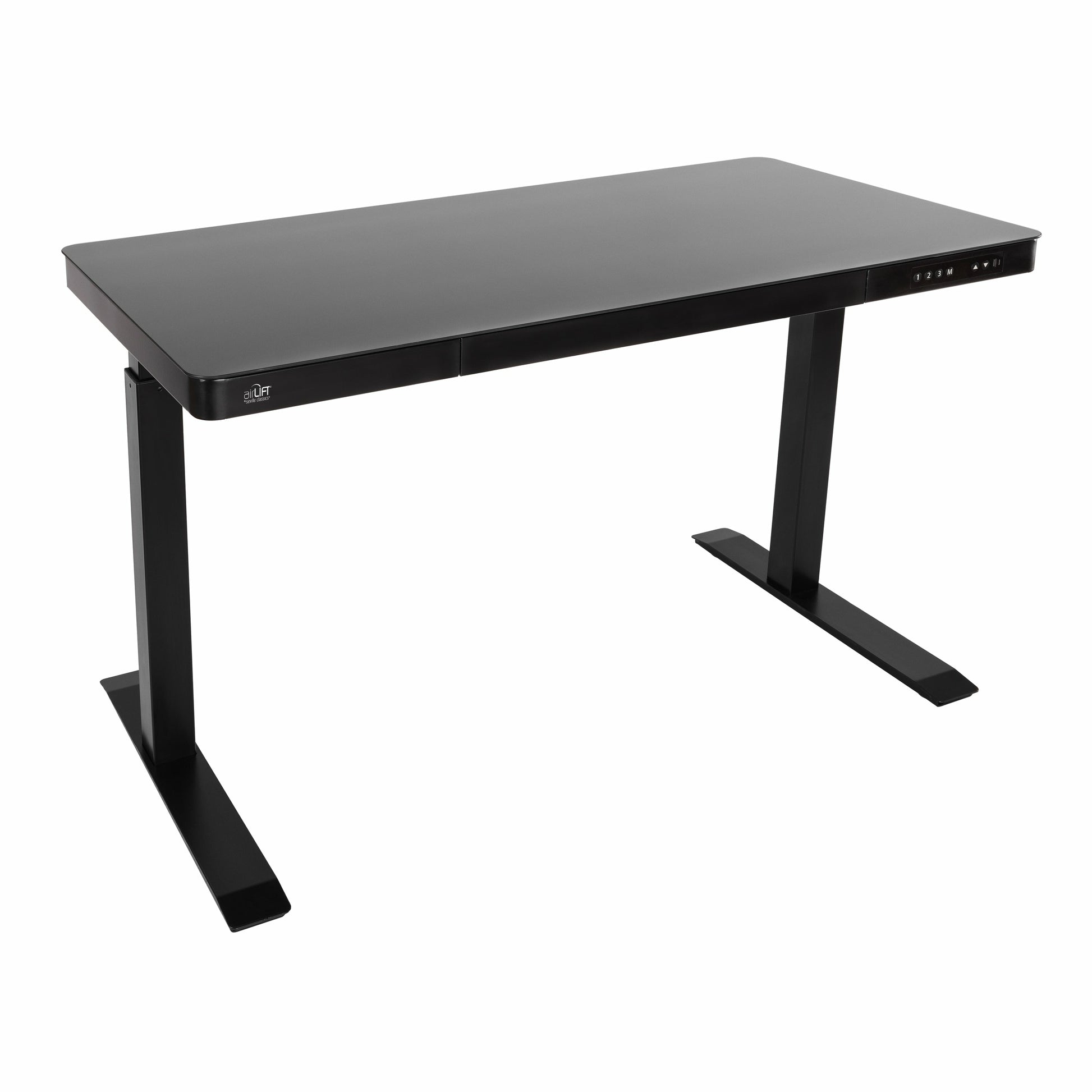 Seville Classics Airlift Steh-/Sitz-Tisch – 121,9 × 61 cm, Schwarz, Stahl