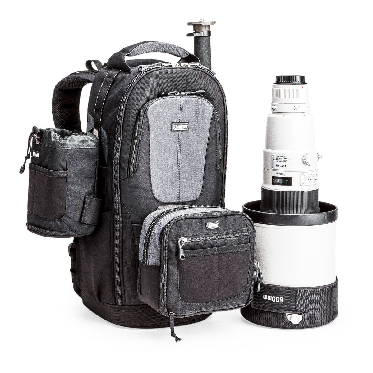 Think Tank Glass Limo Kamerarucksack – für 8 Objektive, Regenhülle – für DSLR- & Systemkameras – Grau/Schwarz