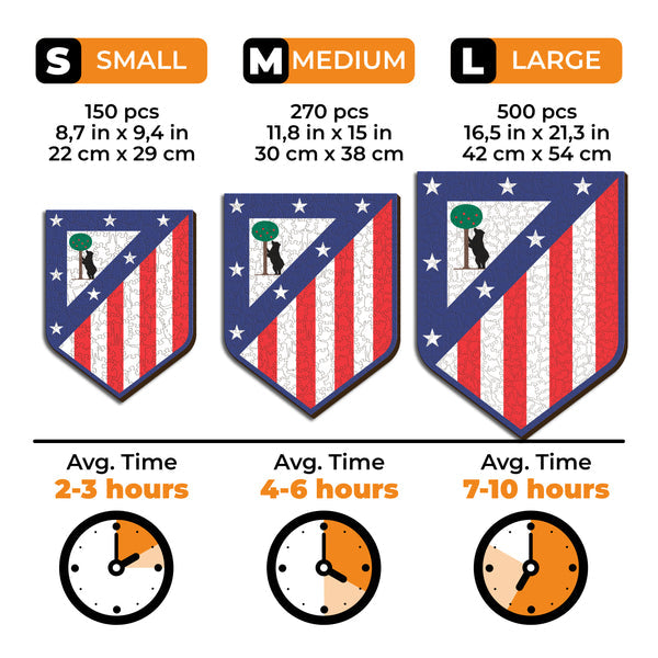 Iconic Puzzles Atletico Madrid - Logo - Logikspiel, ab 10 Jahren, 180 Min