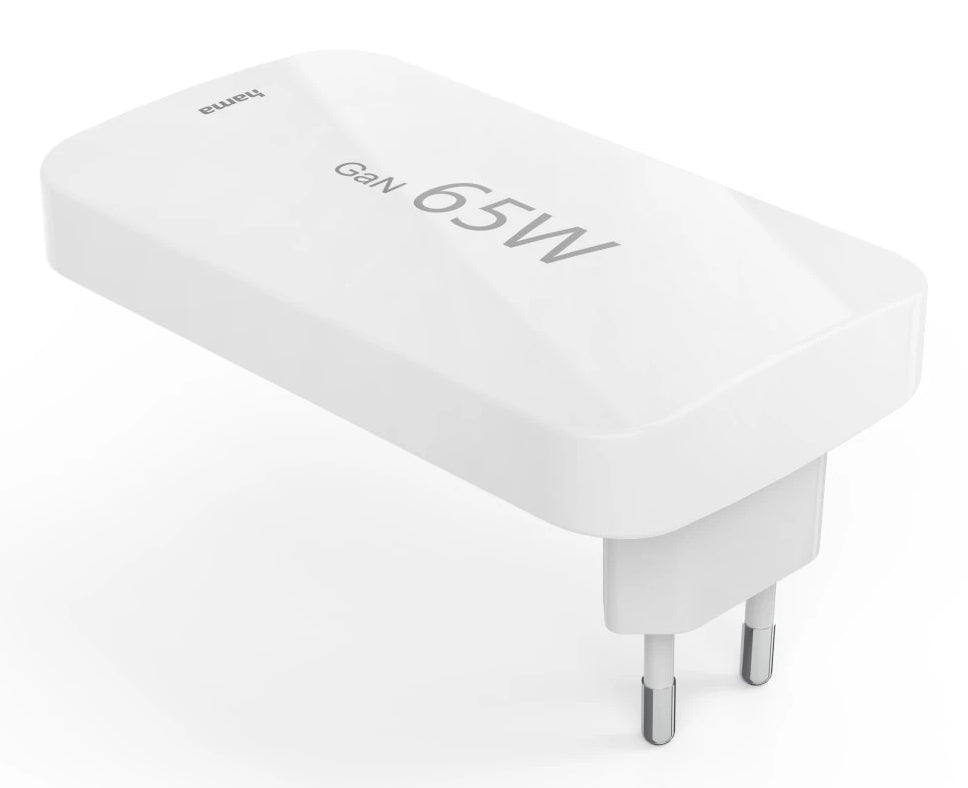 Hama 00125144 USB-Ladegerät 65 W – USB-C×2, USB-A×1 – PD 3.0, QC 3.0, GaN – EU-Stecker (Typ C)