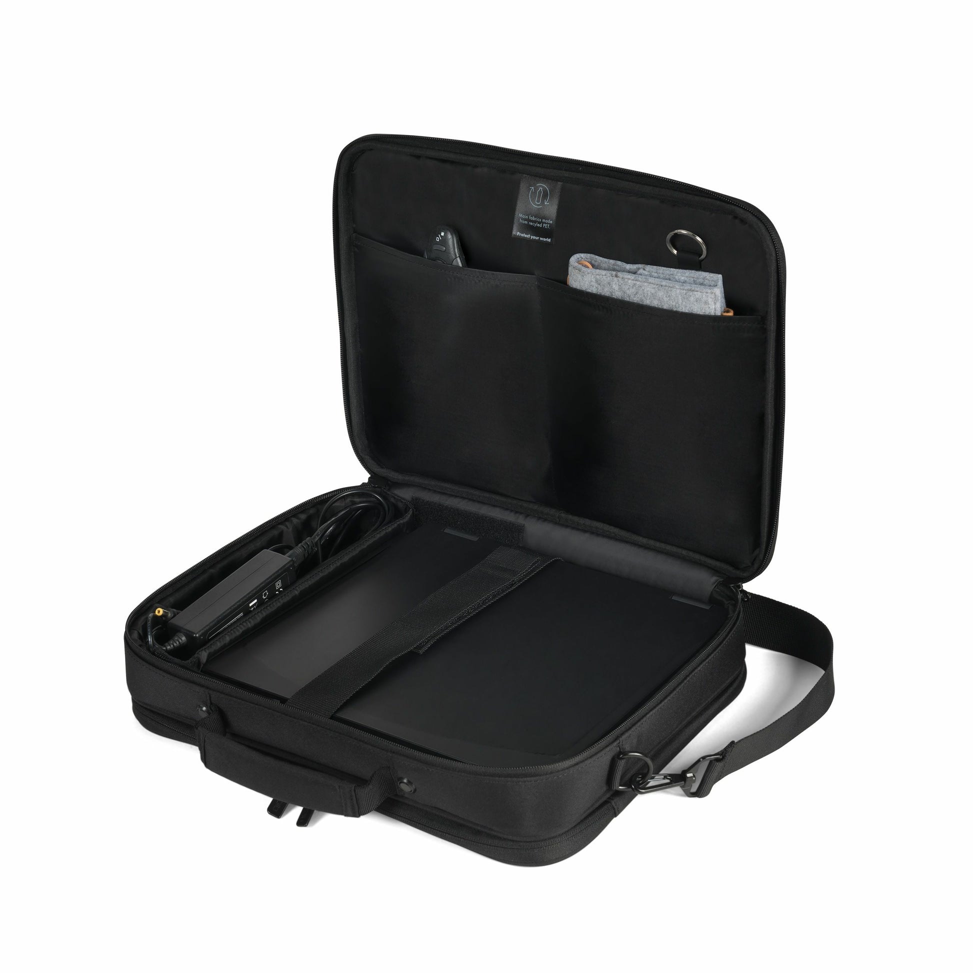 DICOTA Notebook-Tasche bis 17,3" – Wasserabweisend, 100% recyceltes PET – Schwarz
