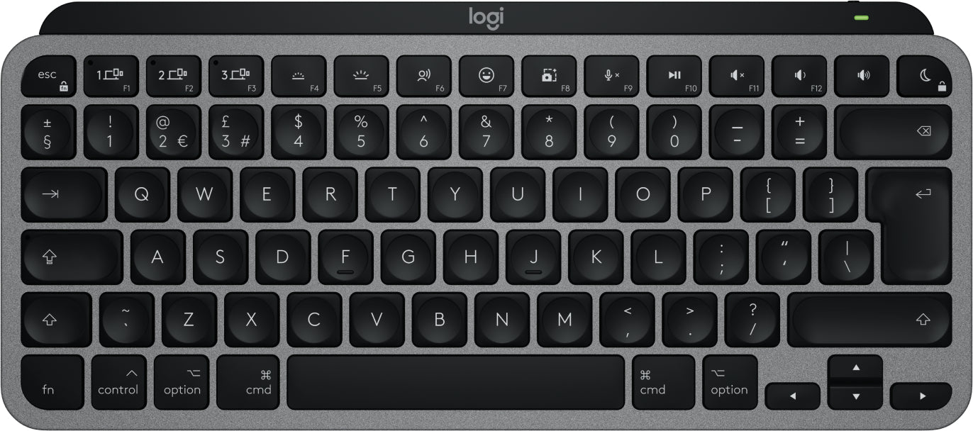 Logitech MX Keys Mini für Mac – Mini Tastatur – Scherenmechanik, beleuchtet – Bluetooth – QWERTY (UK‑INT) – Graphit