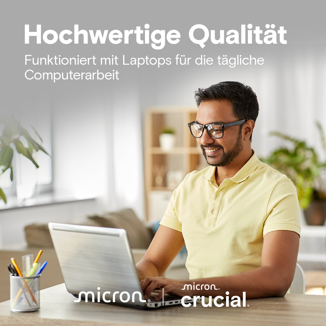Crucial E100 2 TB – M.2 2280, NVMe, PCIe 4.0 x4, Lesen 5000 MB/s, Schreiben 4500 MB/s – für PC/Laptop