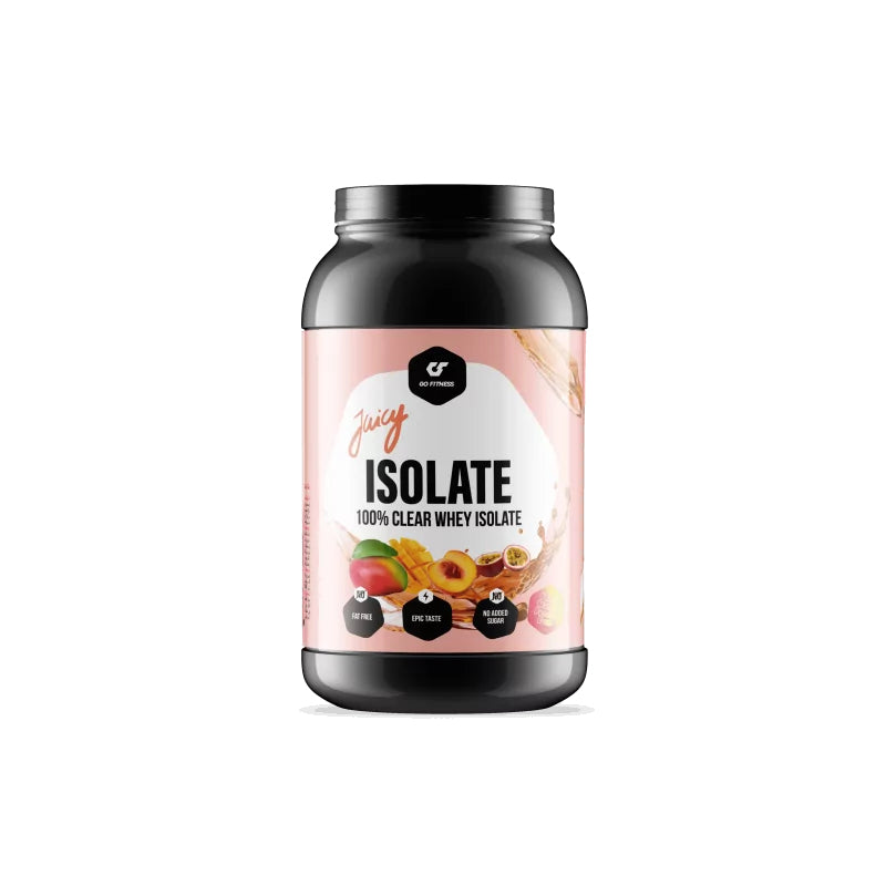 Go Fitness Whey Protein Isolat Pfirsich, Mango, Passionsfrucht – laktosefrei, ohne Zuckerzusatz – 900 g