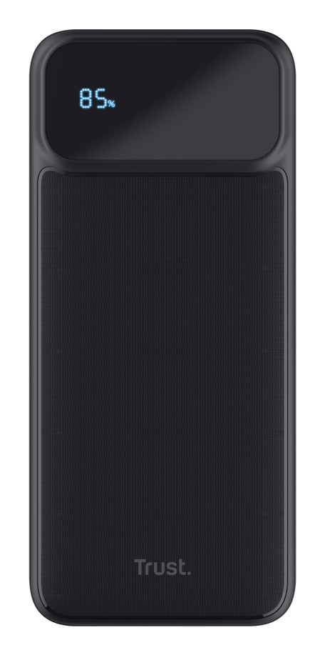 Trust Avala Powerbank 10'000 mAh – 20 W PD, 1× USB-C, 2× USB-A, schwarz, für Laptop, Tablet & Smartphone