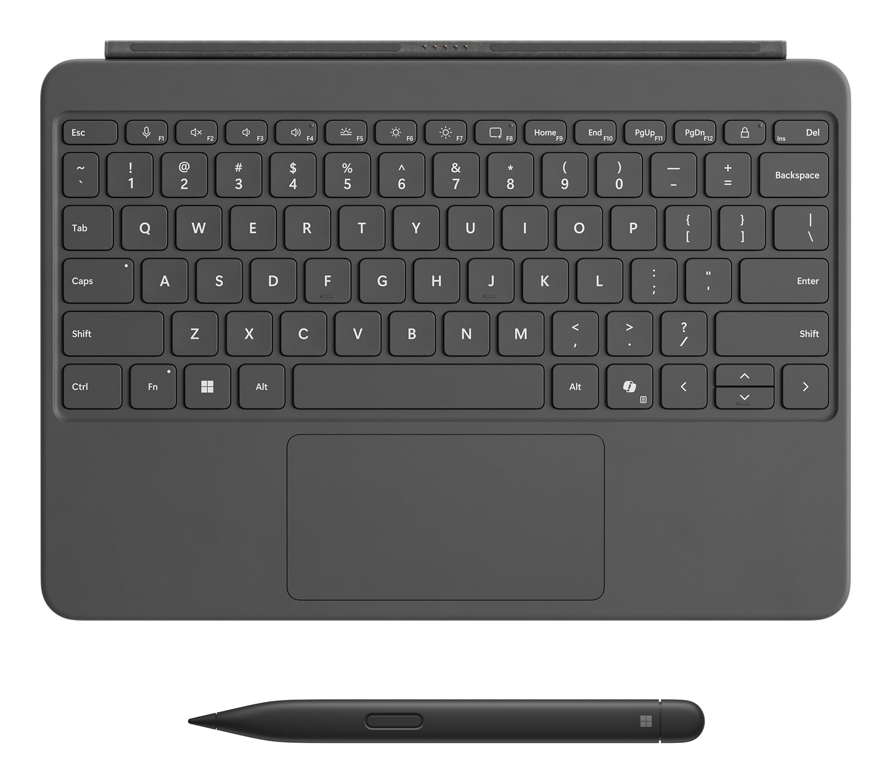 Microsoft Tastatur-Case für Surface Pro 12" – Smart Connector, mit Trackpad, Beleuchtung – Grau