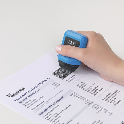 Trodat ID Protector – Tintenrollstempel (Datenmaskierer), blau/schwarz