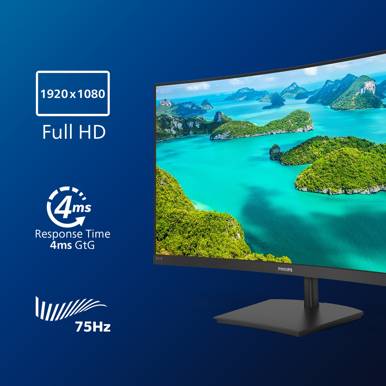Philips 241E1SC/00 – 23,6" Curved, 1920 × 1080 (Full HD), VA