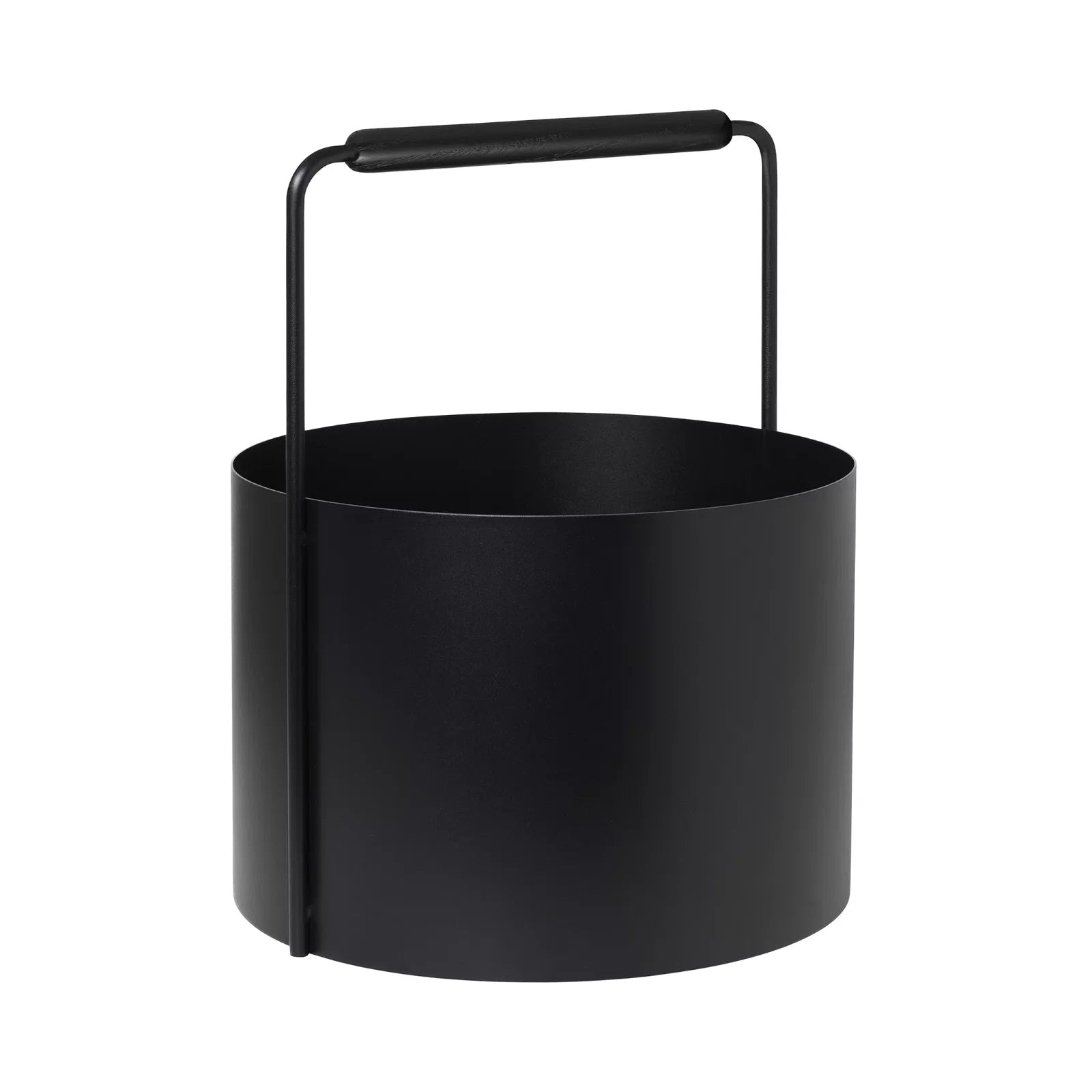 Blomus Ashi Aufbewahrungskorb – Metall – Schwarz (mit Tragegriff, FSC 100%) – 350 × 450 × 350 mm