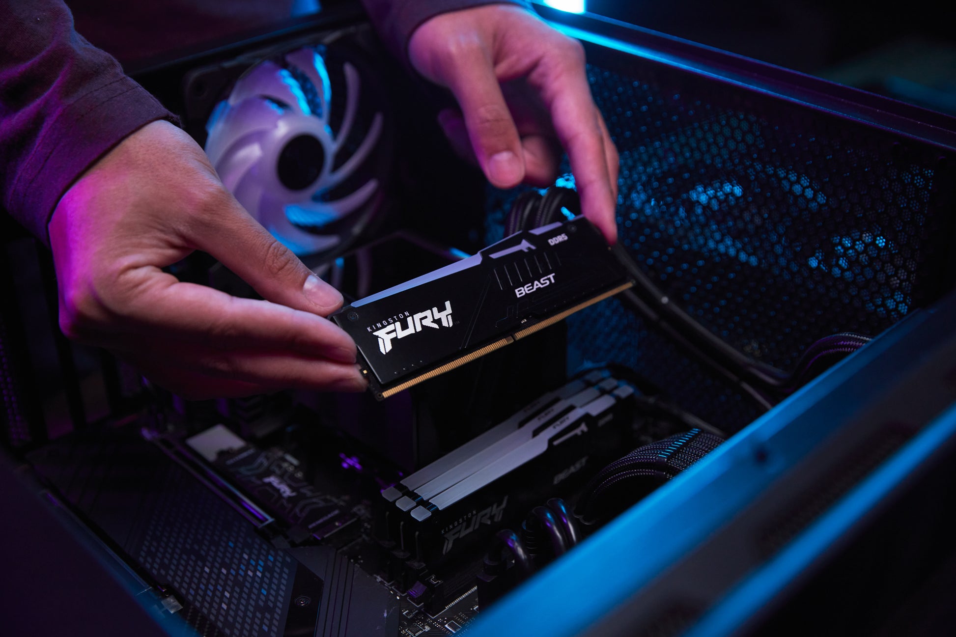 Kingston Technology Kingston FURY Beast – Arbeitsspeicher – 64 GB (2×32 GB), DDR5‑6000 CL36 DIMM, RGB, 1,35 V