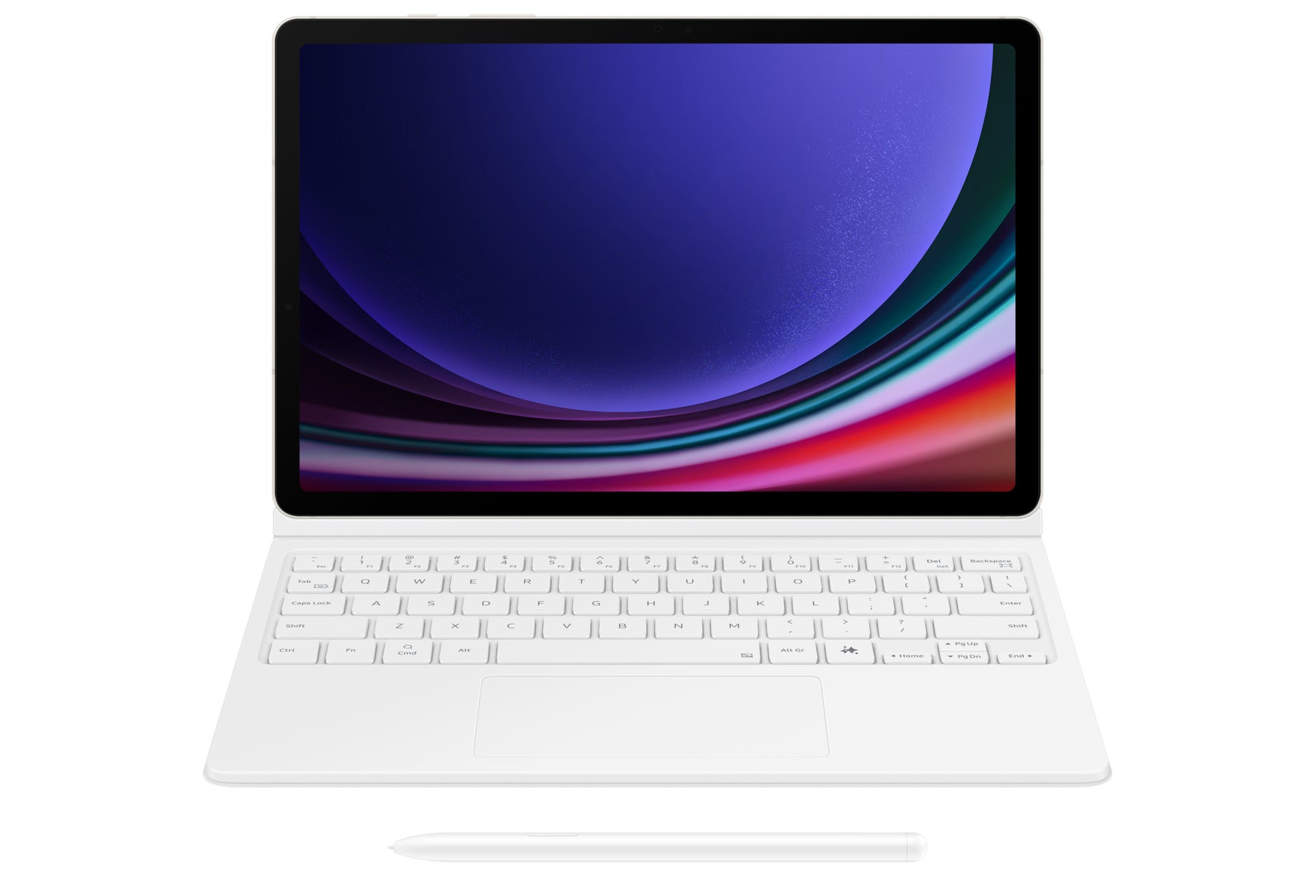 Samsung Tastatur-Case für Galaxy Tab S9 / S9 FE 11" – Smart Connector, mit Touchpad – Weiss