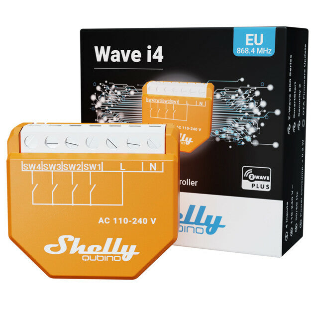 Shelly Zubehör – Tasterschnittstelle, Z-Wave, 4 Kanäle