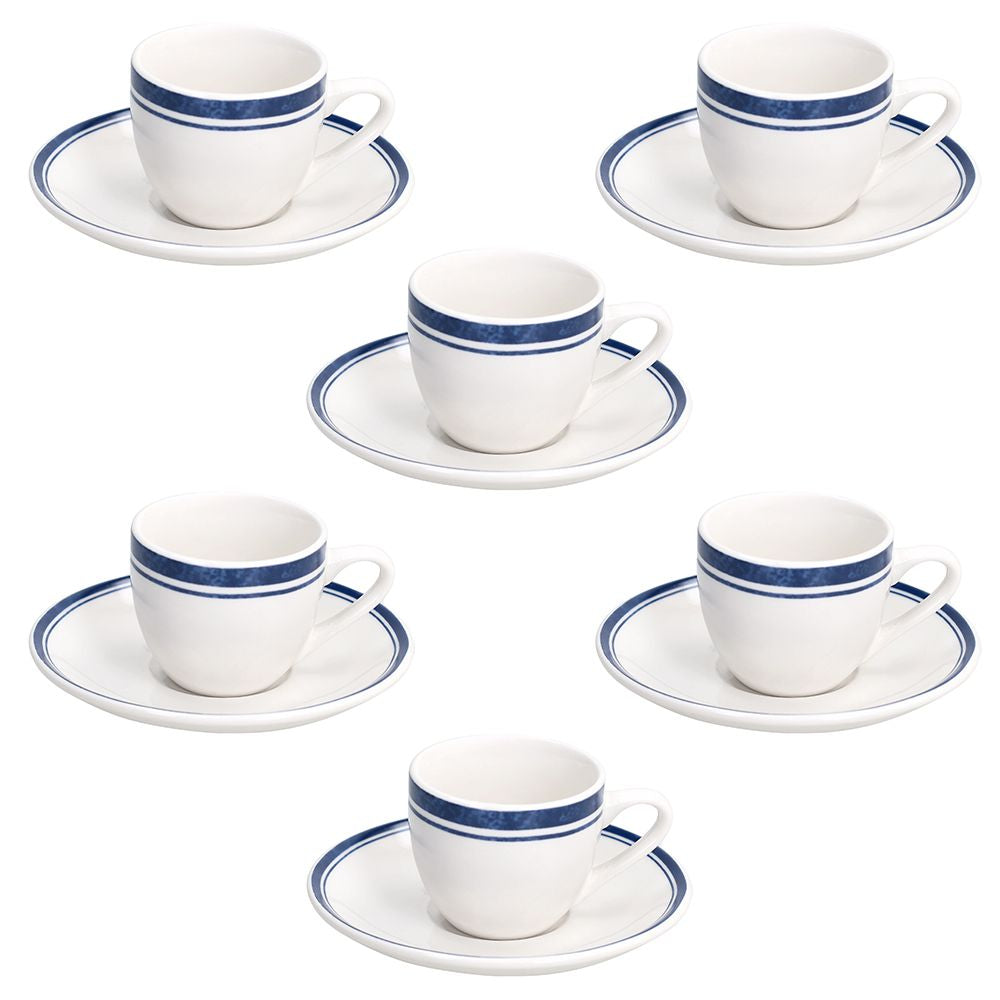 Tognana Porcellane Tognana Espressotassen-Set Madison – 6er Set, 80 ml, Ø 6 cm, H 5 cm, Porzellan, spülmaschinenfest