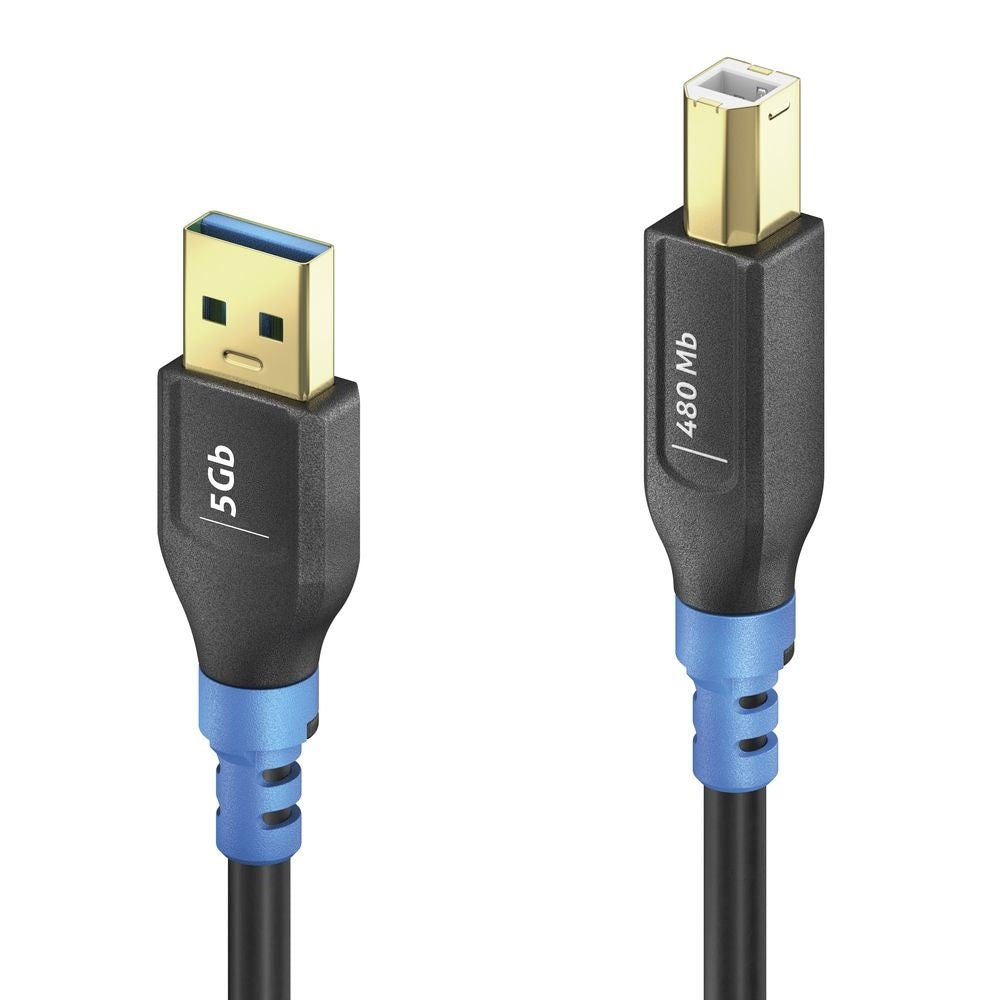 PureLink USB-Kabel, USB-A zu USB-B, 2 m, USB 2.0, Lade-/Datenkabel