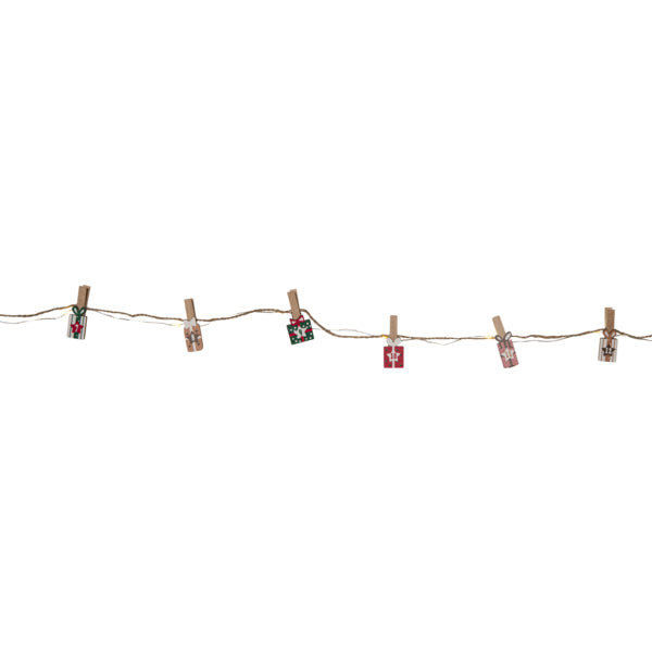 Star Trading Clippy Advent Lichterkette – 2,4 m, 24 LED, warmweiss, Akku, Timer 6–18 h, mehrfarbig