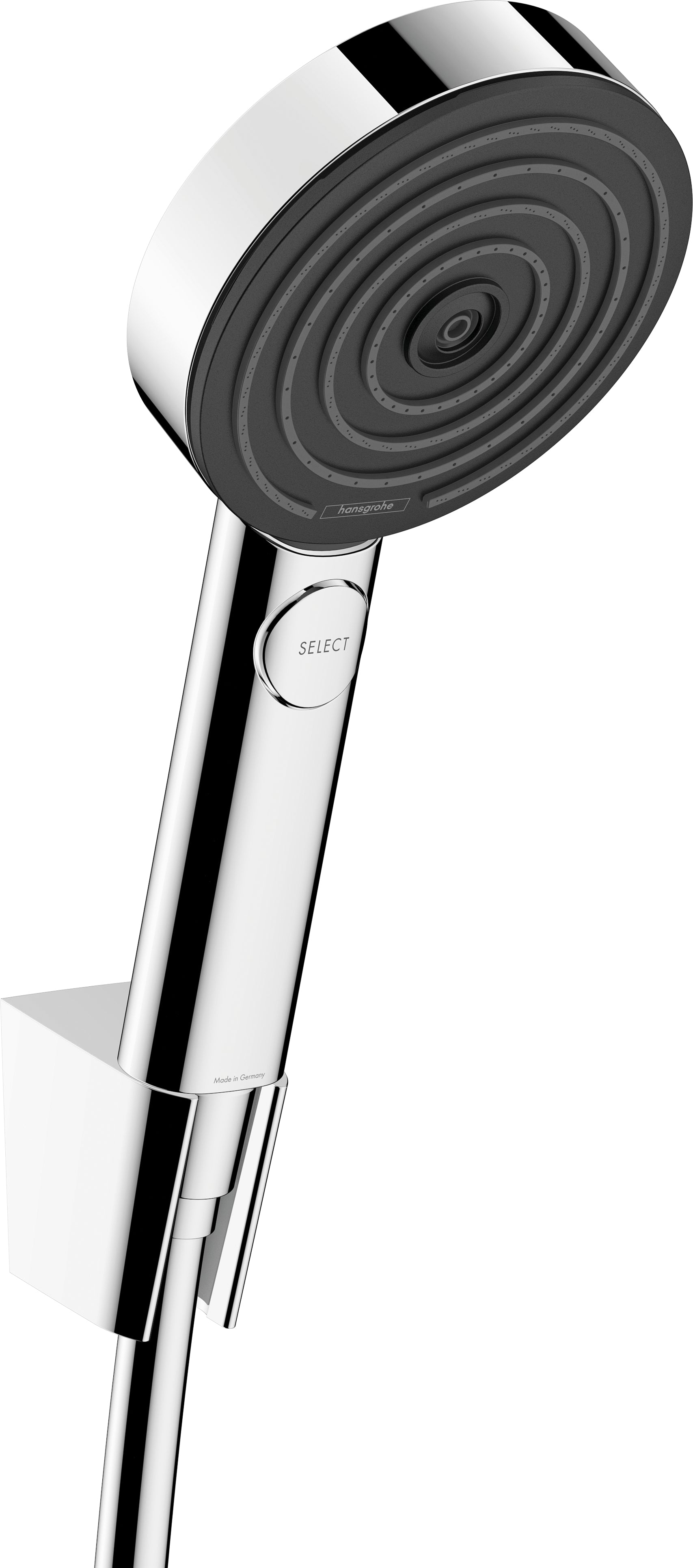 Hansgrohe Brauseset Pulsify Select S 105 – Ø10,5 cm, Kunststoff, 3 Strahlarten, 1,6 m Schlauch, Chrom