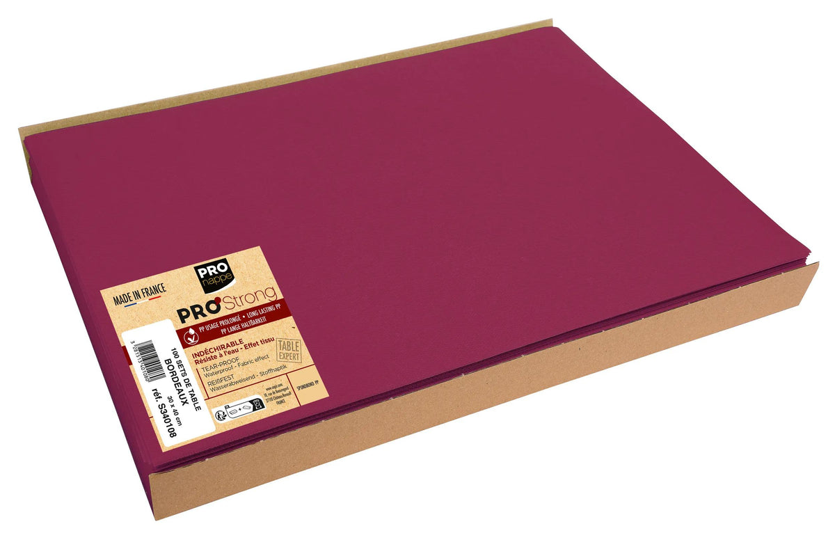 PRONAPPE Tischset – 30×40 cm, 100er-Set, PP (Polypropylen), Bordeaux