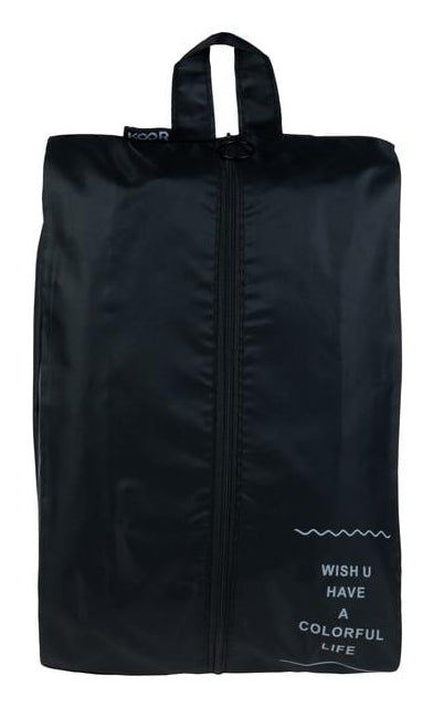 KOOR Schuhbeutel Reesa – mit Tragegriff und Schultergurt, 28 × 42 cm – schwarz, Polyester