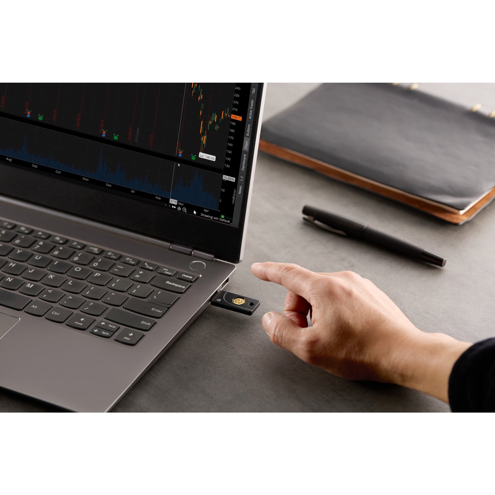 Kensington USB-Adapter – USB-A (Stecker) – VeriMark NFC+ – FIDO2 Level 2 – für Windows, Mac