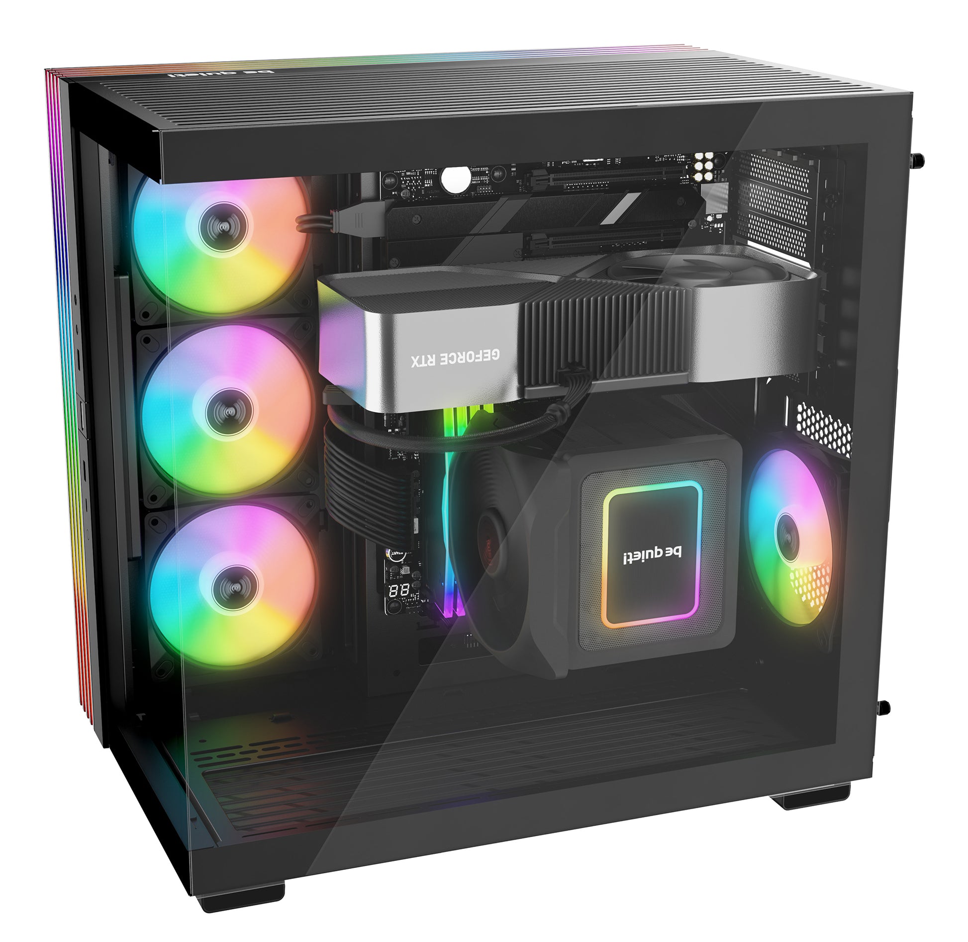 be quiet! be quiet LIGHT BASE 600 DX – PC-Gehäuse – Midi Tower, Seitenfenster, RGB, 7×Slots, 455×305×450 mm, Schwarz