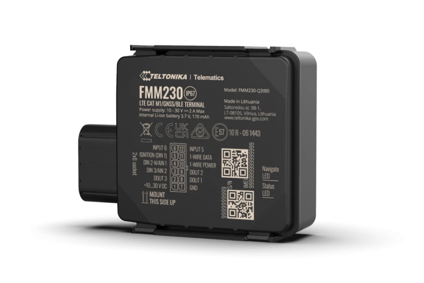 Teltonika FMM230 – GPS-Tracker, LTE Cat M1, IP67, 170 mAh, Schwarz
