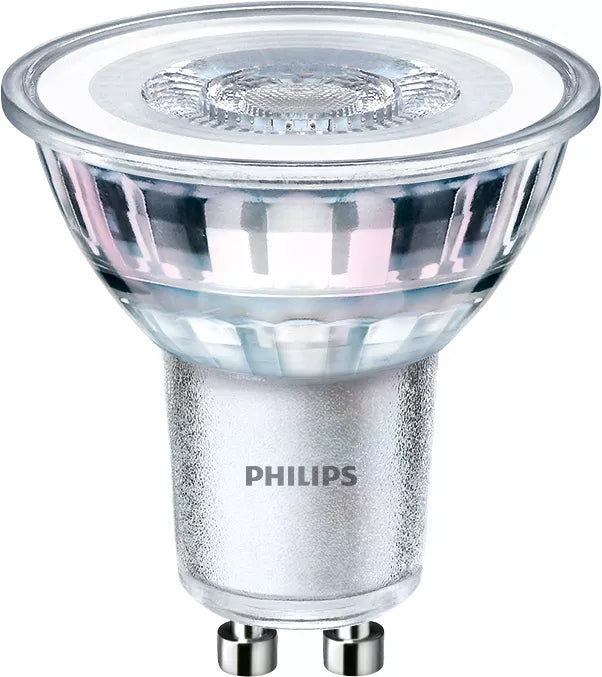 Philips by Signify Philips LED-Leuchtmittel GU10 Reflektor – Neutralweiss 4000 K, 275 lm, 3,5 W, 36° – 3 Stk., Silber/Glas
