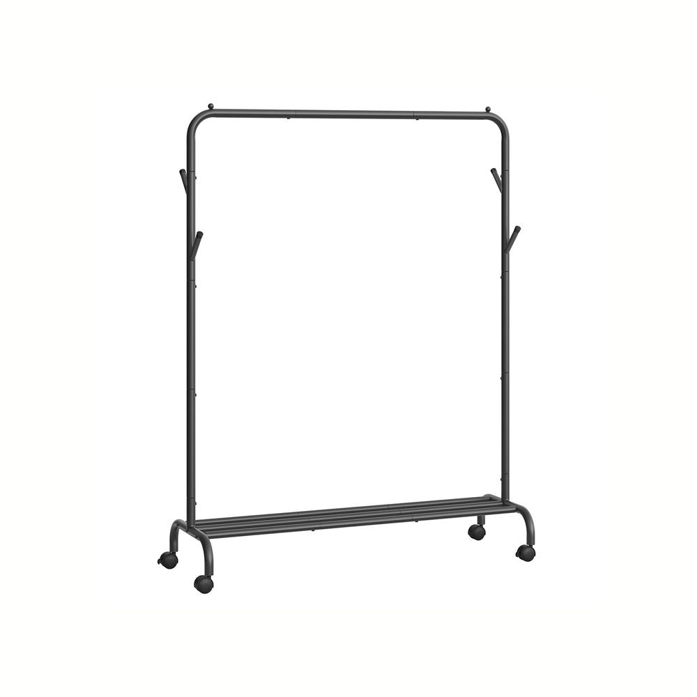 Songmics Garderobenständer (4 Haken, mit Rollen) – Stahl – Schwarz – 1'550 mm