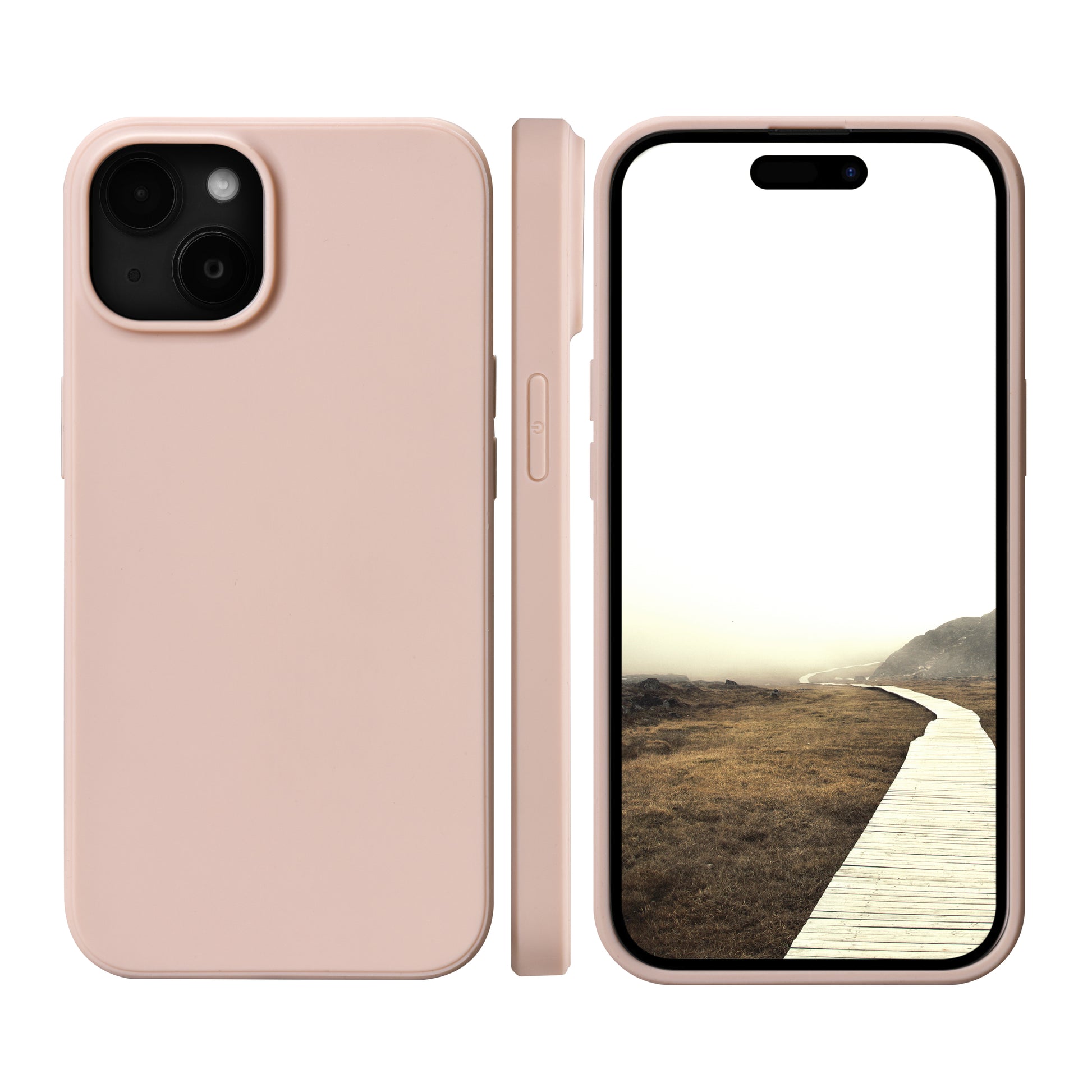dbramante1928 Greenland Backcover – für Apple iPhone 15, Recycling-Kunststoff, Pink Sand