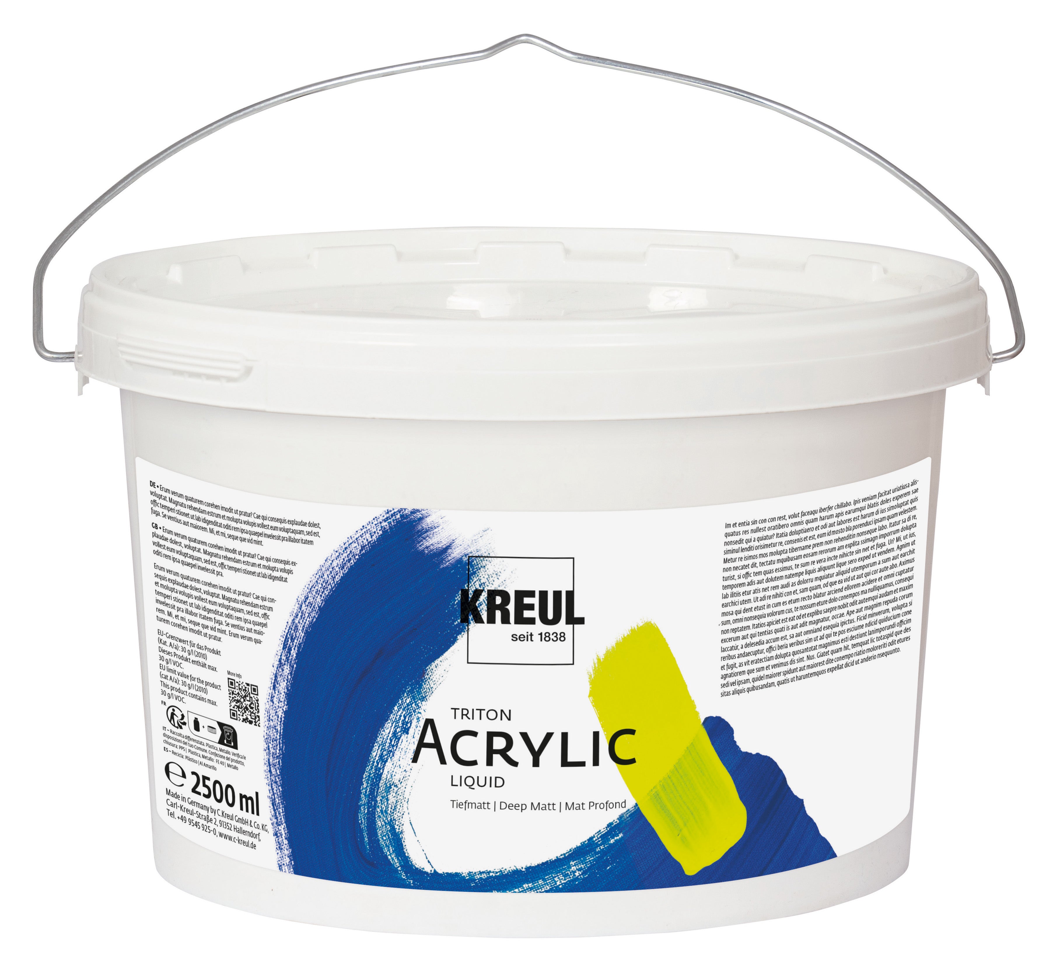 Kreul – Triton Acrylflüssigkeit – Acrylfarbe – Schwarz, schnelltrocknend, 2500 ml