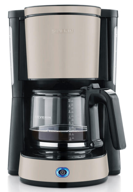 Severin KA9575 Filterkaffeemaschine – 10 Tassen, 1,25 l, Karaffe, Schwarz/Silber, 29,3 × 38 × 26 cm