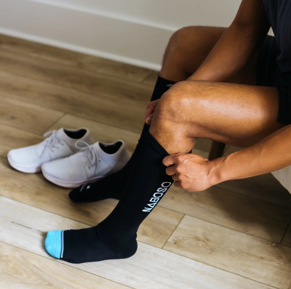 NABOSO Socken Recovery Grip – Schwarz, Grösse 43–45,5