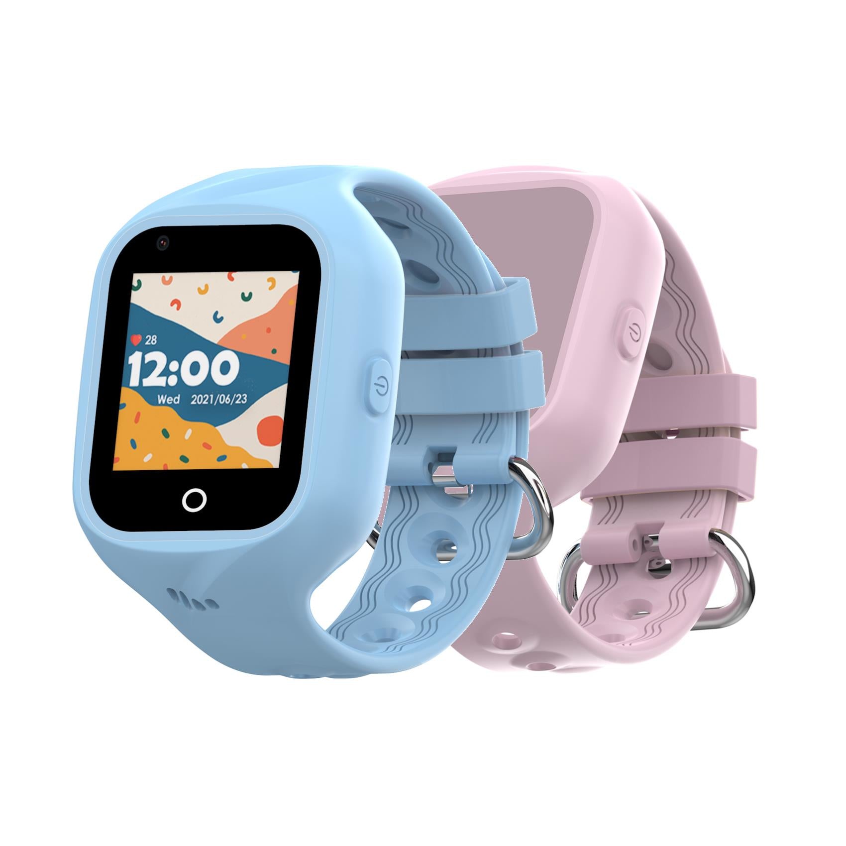 Celly 40 mm GPS + Cellular – Schwarz, Sportarmband, Hellblau, für iPhone