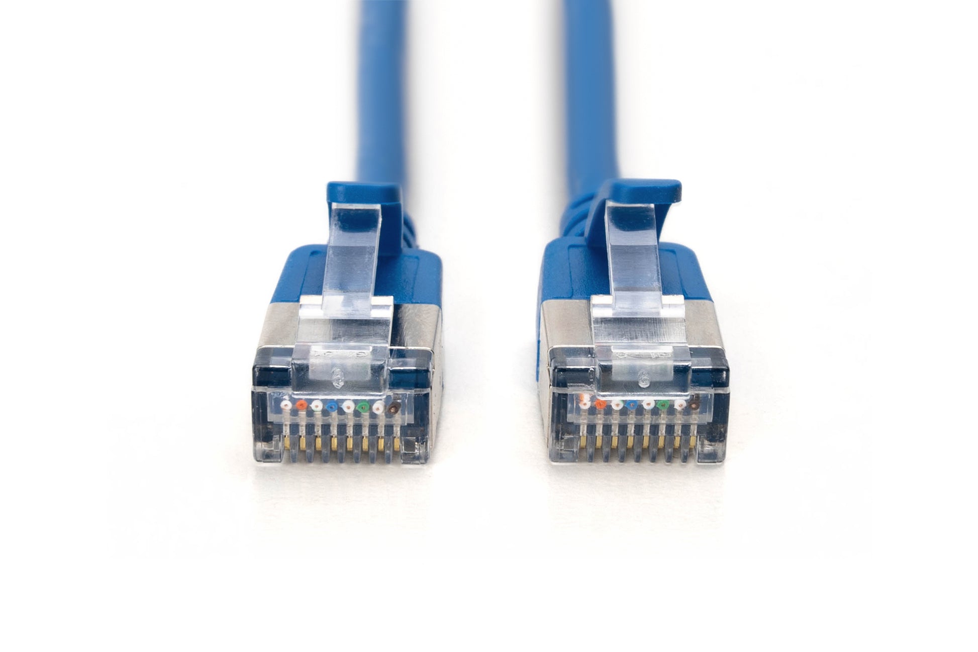 Digitus CAT 6A Patchkabel – 0,3 m, Blau, Geschirmt, Flach, LSZH