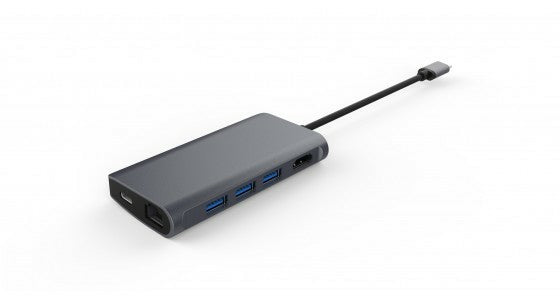 LMP 15954 Multiport-Adapter – USB-C, 1× HDMI, 3× USB-A, 1× USB-C, GbE, SD/microSD, für Universal