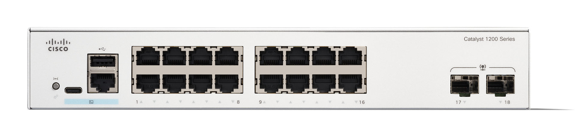 Cisco Catalyst C1200-16T-2G-RF – Managed Switch – 16×GbE, 2×SFP, L2, 19" Rack