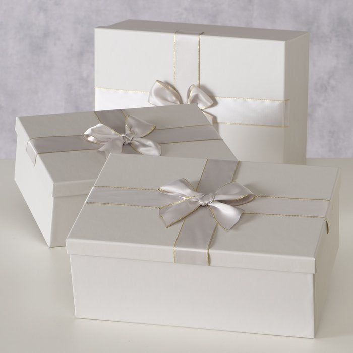 Boltze Geschenkbox – Papier, Gold, Cremefarben – 3 Stk.