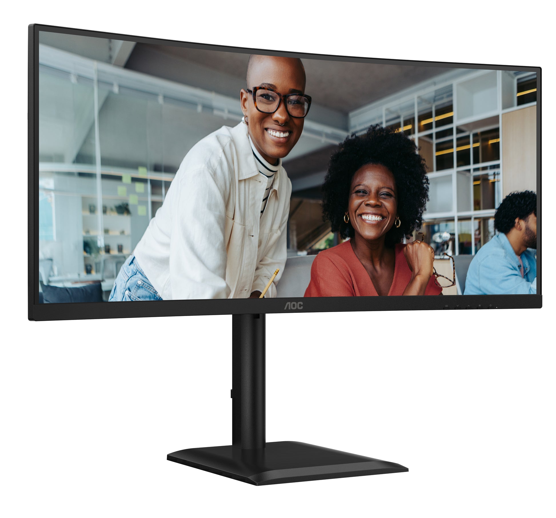 AOC CU34E4CV – Monitor, 34" 3440 × 1440 (UWQHD), VA, 120 Hz, Gebogen, KVM, VESA 100 × 100, Schwarz