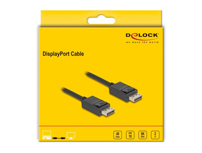 DeLOCK DisplayPort Kabel DP 2.1 8K 60 Hz – 2 m