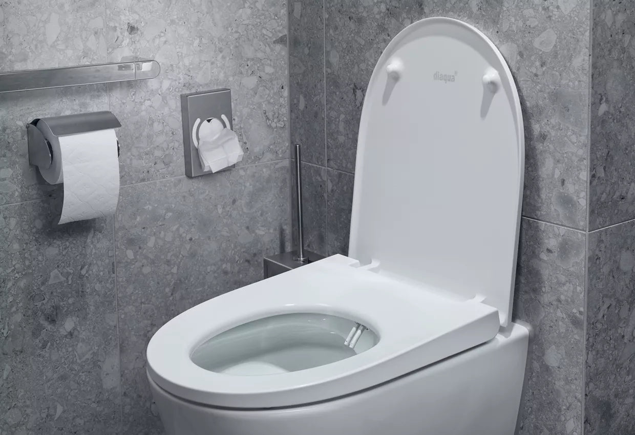 Diaqua Toilettensitz – Duroplast, weiss, verlängert, mit Deckel, Soft-Close, 42–48,3 × 37 cm