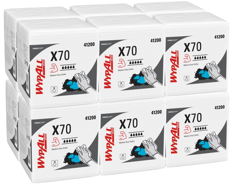 WypAll Wischtücher X70 – Zellstoff, Polypropylen, 1-lagig – 31,8 × 30,5 cm – weiss – 912 Stk.