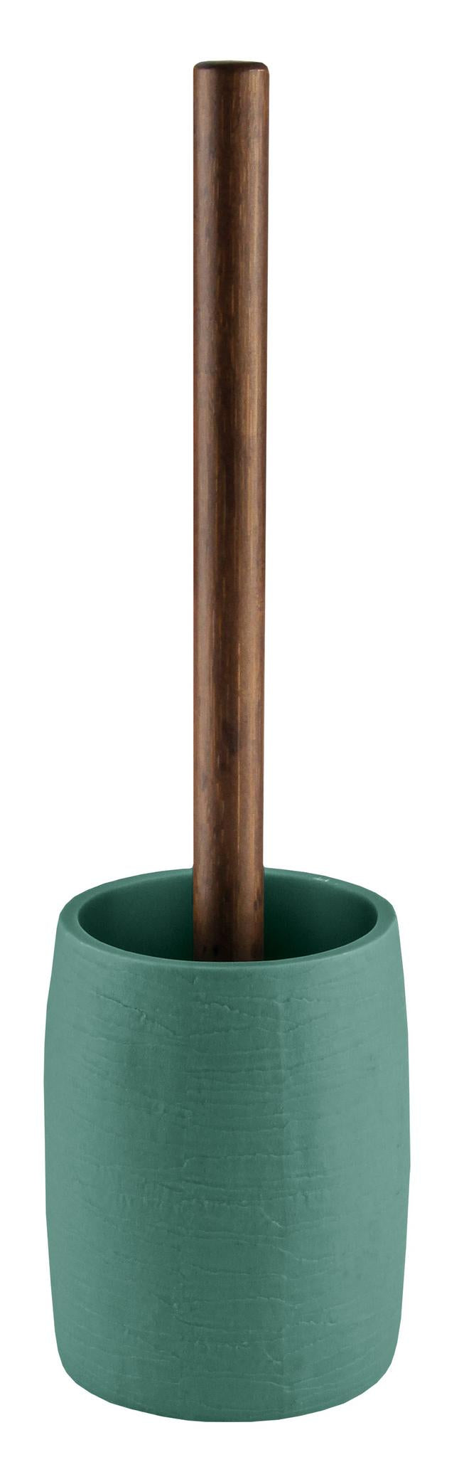 Kleine Wolke Harper – WC-Bürstenhalter – Bambus, Polyresin, weiss, 9,8 × 9,8 × 34,5 cm