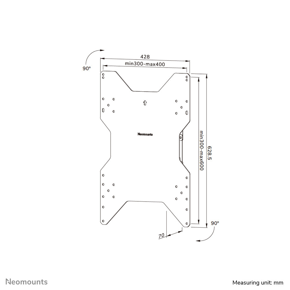 Neomounts Wandhalterung – Vollbeweglich – 55–75" – VESA 300×300–600×400 – bis 50 kg – WL85-515WH16
