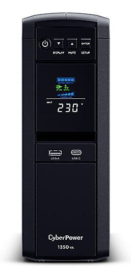 CyberPower CP1350EPFCLCD USV 1,35 kVA/810 W Line-Interaktiv – Tower – Typ F×6, Eingang IEC C14 – Schwarz