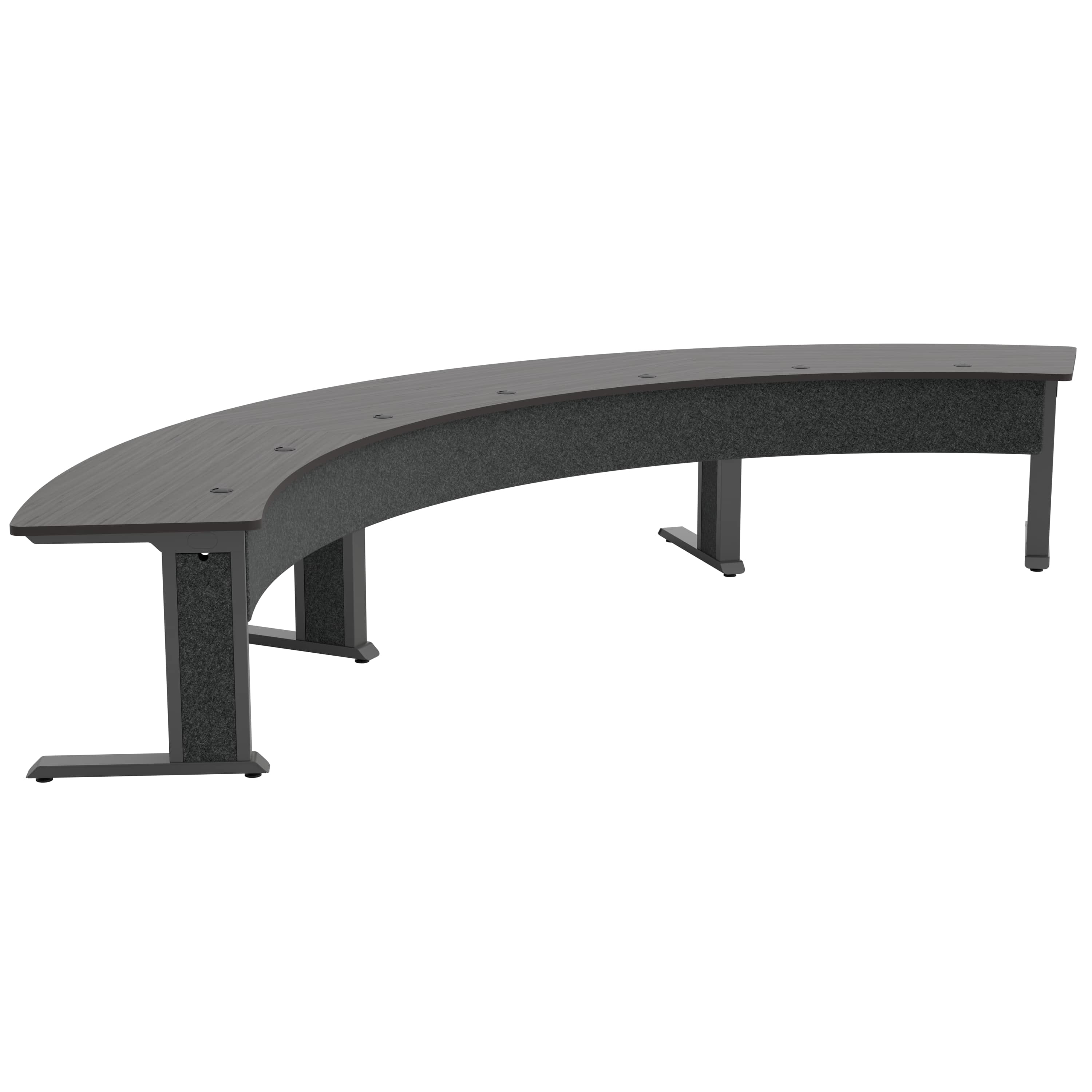 Middle Atlantic FM-TAR-1846430-A3G – Chefbürotisch, 184 × 64 cm, graphit/schwarz, Laminat