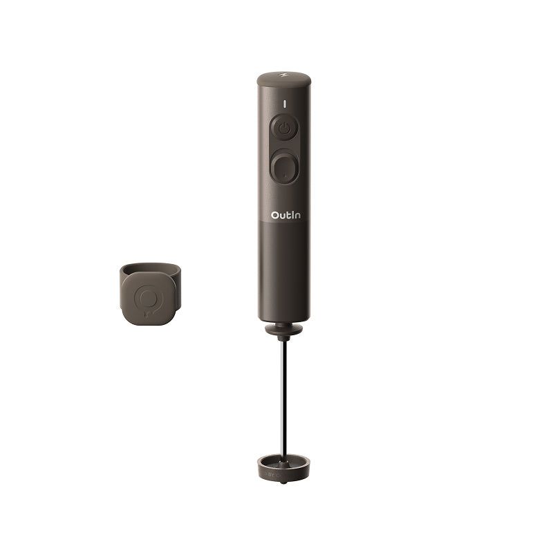 Outin Milchschäumer-Stab OTMF-LG-01-TB – Akku, für Outin Nano & Mino – Dunkelbraun